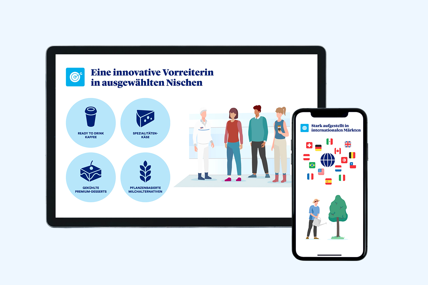 Iphone und Tablet zeigen Kommunukationsstrategie