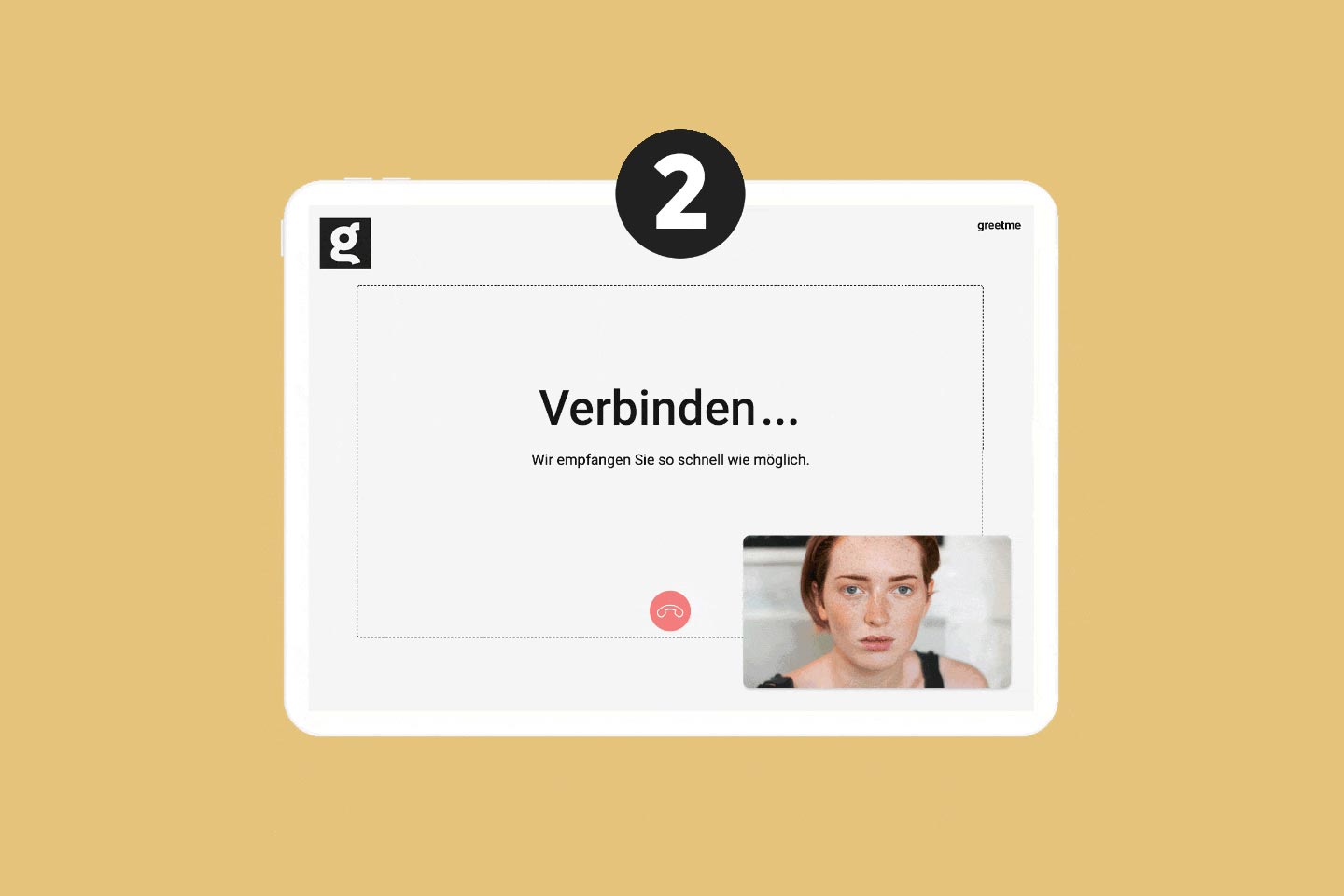 Bild 2 «Verbindungsaufbau» einer einfachen Schritt-für Schritt-Anleitung wie die Videotelefonie funktioniert.