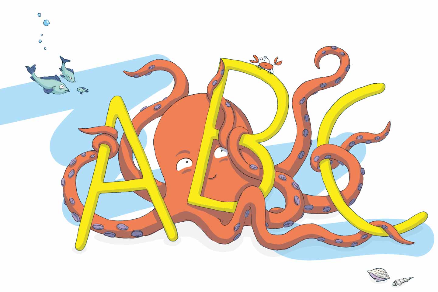 Oktopus hält Buchstaben