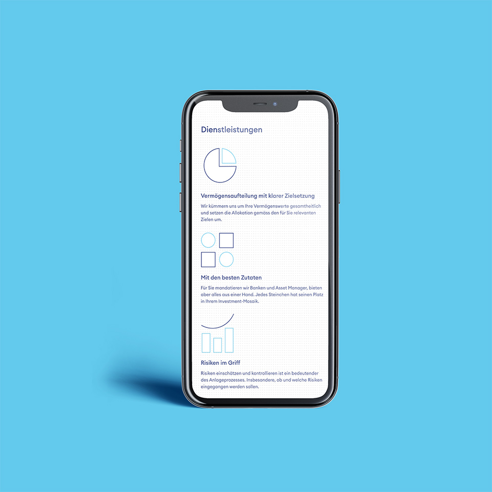 Mobile Mockup mit Grafiken
