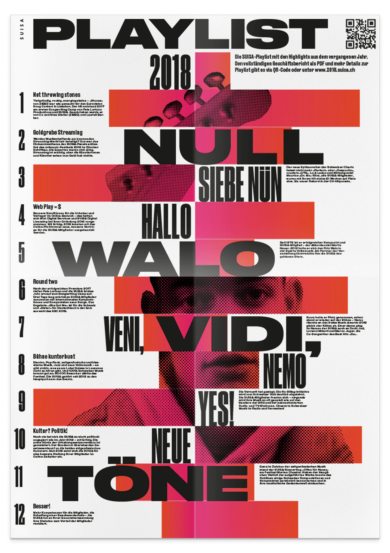 Suisa Geschäftsbericht Plakat Vorderseite: Das Plakat erinnert an eine Konzertveranstaltung